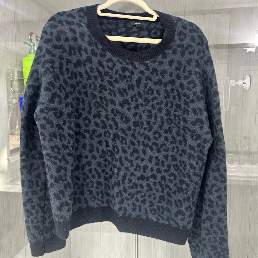 Rails Black and Gray Leopard Sweater